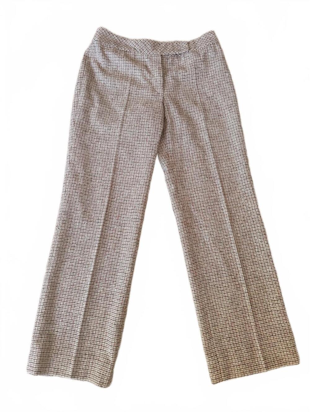 Escada Wool Blend Plaid Dress Pants Fully Lined Size 40 US 6